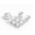 Gongfu tea fat white simple tea set