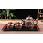 Yixing Dragon Purple Clay Pot Stainless Steel Filter Teapot