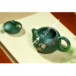 Yixing handmade original ore green clay painted purple clay teapot