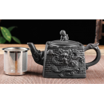 Yixing Dragon Purple Clay Pot Stainless Steel Filter Teapot