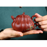 Yixing handmade raw ore Dahongpao imitation pumpkin purple clay pot